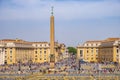 Rome, Italy - Panoramic view of the St. PeterÃ¢â¬â¢s Square - Piazza San Pietro - in Vatican City State, with the ancient Egyptian Royalty Free Stock Photo