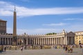 Rome, Italy - Panoramic view of the St. PeterÃ¢â¬â¢s Square - Piazza San Pietro - in Vatican City State, with the ancient Egyptian Royalty Free Stock Photo