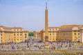 Rome, Italy - Panoramic view of the St. PeterÃ¢â¬â¢s Square - Piazza San Pietro - in Vatican City State, with the ancient Egyptian Royalty Free Stock Photo