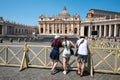 Tourist at Papal Basilica of Saint Peter in the Vatican Royalty Free Stock Photo