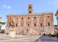 Rome, Italy - 8-17-2019 - Piazza del Campidoglio, a public square in Rome, Italy Royalty Free Stock Photo