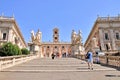 Rome, Italy - 8-17-2019 - Piazza del Campidoglio, a public square in Rome, Italy Royalty Free Stock Photo