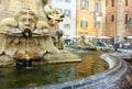 Rome, Italy - place with fountain face to the Pantheon