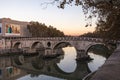 11/09/2018 - Rome, Italy: Ponte SIsto At sunset in Trastevere