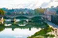 Rome, Italy. Ponte Vittorio Emanuele II bridge spans River Tiber in the Italian city. Royalty Free Stock Photo