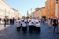 ROME-ITALY-24 10 2015, religious procession through the streets Royalty Free Stock Photo