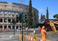 Repair of the road near the Colosseum