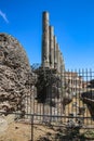 Ancient Roman colonnade along the sacred road via Sacra in Rome