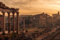 Rome, Italy: The Roman Forum. Old Town of the city Royalty Free Stock Photo