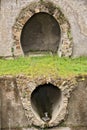 Roman sewer pipes. Archaeological excavations