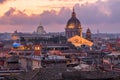 Rome, Italy Rooftop Skyline at Dusk