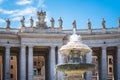 ROME, Italy 2019: Saint Peter Square Piazza San Pietro Vatican Colonnade with Fountain Royalty Free Stock Photo