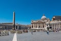 ROME, Italy- 2019: Saint Peter Square Piazza San Pietro Vatican with Obelisk and Tourists against Blue Sky Royalty Free Stock Photo