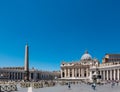 ROME, Italy- 2019: Saint Peter Square Piazza San Pietro Vatican with Obelisk and Tourists Royalty Free Stock Photo