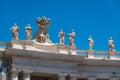 ROME, Italy-  2019: Saint Peter Square Piazza San Pietro Vatican Statues and Decorations of the Basilica Royalty Free Stock Photo