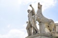 Rome, sculpture in the quirinal square depicting the Dioscuri, C