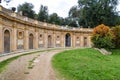 ROME, ITALY - SEPTEMBER 26, 2017: Ancient sculpture paintings on wall in Villa Doria-Pamphili in Rome, Italy Royalty Free Stock Photo