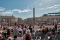 Catholics from all over the world in the square in front of St Peter Basilica in Rome Royalty Free Stock Photo