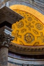 Rome, Italy - September 11, 2016. Detail from interior of Pantheon