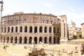 Rome, Italy - September 12, 2017: Exterior view of ancient roman marcellus theater building. Royalty Free Stock Photo