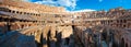 ROME, ITALY - September 12, 2016: Panorama of inside part of Colosseum in Rome, Italy Royalty Free Stock Photo