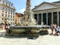 Rome, Italy - September 10, 2015: The Panteon - Temple of all Gods in Rome Royalty Free Stock Photo