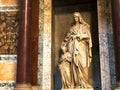 ROME, ITALY- SEPTEMBER 29, 2015: shot of a statue in the pantheon, rome Royalty Free Stock Photo