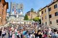 Tourists on the Spanish Steps in Rome Royalty Free Stock Photo