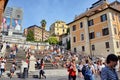 Tourists on the Spanish Steps in Rome Royalty Free Stock Photo