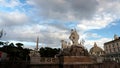 View of the famous Roman square Piazza del Popolo from behind the complex of statues of the Triton Royalty Free Stock Photo