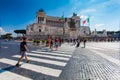 ROME, ITALY - September 13, 2016: View on the National Monument to Victor Emmanuel II - first king of a unified Italy in Rome, in Royalty Free Stock Photo