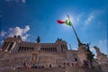 ROME, ITALY - September 13, 2016: View on the National Monument to Victor Emmanuel II - first king of a unified Italy in Rome, in Royalty Free Stock Photo