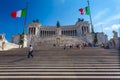 ROME, ITALY - September 13, 2016: View on the National Monument to Victor Emmanuel II - first king of a unified Italy in Rome, in Royalty Free Stock Photo