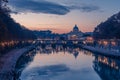 Rome, Italy: St. Peter's Basilica and Saint Angelo Bridge Royalty Free Stock Photo