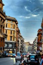 Rome Italy streets at nightfall