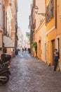 Rome, Italy - 27.10.2019: Streets of Rome, people activity Royalty Free Stock Photo