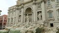 Rome, Italy summer 2016. The restored Fontana di Trevi faÃÂ§ade with water running.