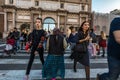 11/09/2018 - Rome, Italy: Sunday afternoon in the city center,people crossing road at piazzale flaminio. Center figure is