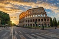 Rome Italy, sunrise at Colosseum Royalty Free Stock Photo