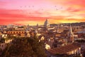 Rome, Italy at sunset. Cityscape with amazing pastel colours sky