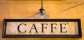 Tradiotional vintage style coffee sign on the wall Royalty Free Stock Photo