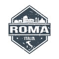 Rome Italy Travel Stamp. Icon Skyline City Design Vector. Seal Passport Mark.