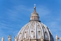 Rome, Italy. Vatican dome of Saint Peter Basilica Italian: San Pietro