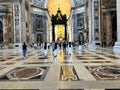 Rome, Italy, Vatican, September 24, 202: Interior of the Basilica of St. Peter in Rome, Italy, the main Catholic church in the