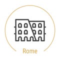 Rome, Italy Vector Line Icon