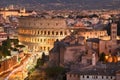 Rome, Italy view towards the Colosseum Royalty Free Stock Photo