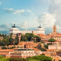 Rome, Italy. Vittoriano - monument in honor of the first king of incorporated Italy Victor Emmanuil II Royalty Free Stock Photo