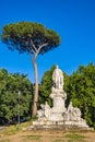 Rome, Italy - Wolfgang Goethe monument by Valentino Casali at the Piazza di Siena square within the Villa Borghese park complex in