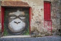 Rome - June 18, 2014 : Old gates painted with with a great apes