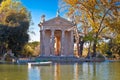 Rome. Laghetto Di Borghese lake and Temple of Asclepius in Rome